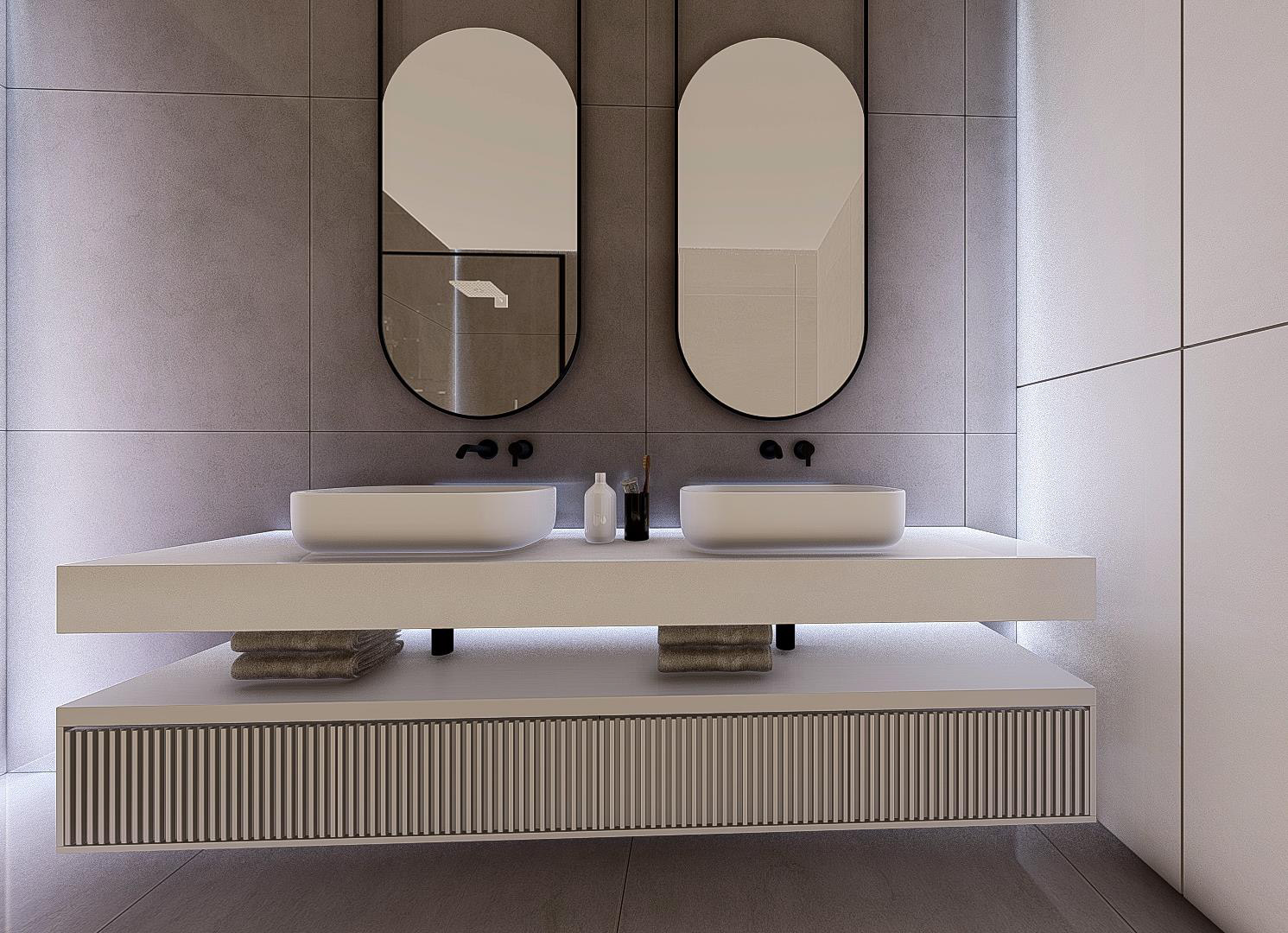 Spa-inspired bathroom with freestanding tub